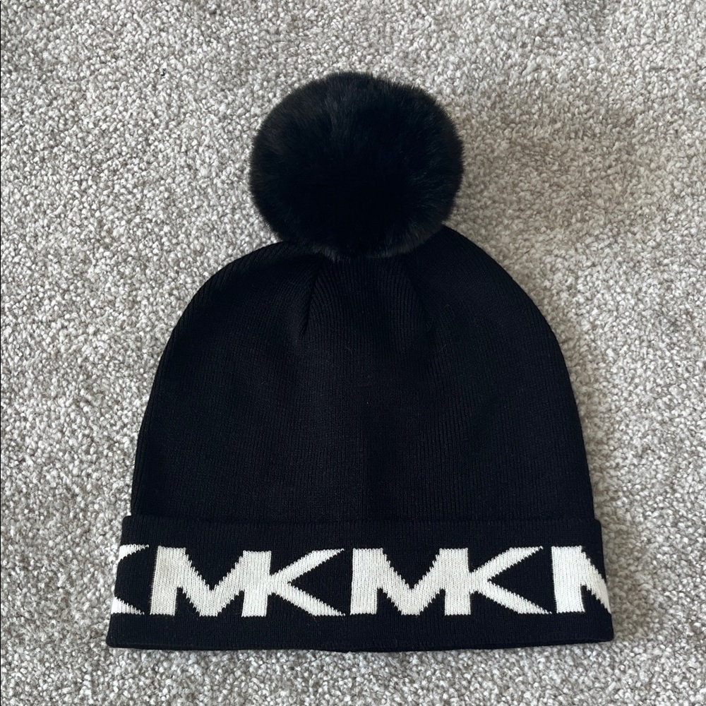Michael Kors Black Logo Beanie